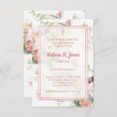 ピンクフローラ葬式お祝いザ・ライフ親愛・ワン ノートカード (正面/裏面)