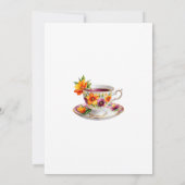 ピンクフローラ薄紫お洒落ティーブライダルシャワー 招待状 (裏面)