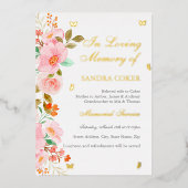 ピンクフローラ蝶メモリアル 箔招待状 (正面)