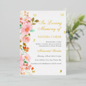ピンクフローラ蝶メモリアル 箔招待状 (立ち正面)