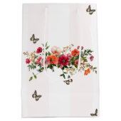 ピンクフローラ蝶 ミディアムペーパーバッグ (裏面)