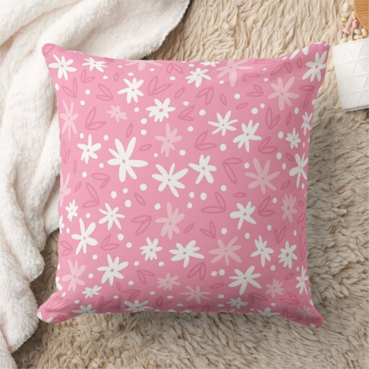 ピンクフローラ装飾用クッション、化粧枕 クッション (ブランケット)