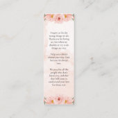 ピンクフローラ記念祈りの言葉カスタムカードブックマーク コーリングカード (裏面)