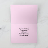 ピンクフローラ誕生日カードfor Mom – パーソナライズ! カード (内部)