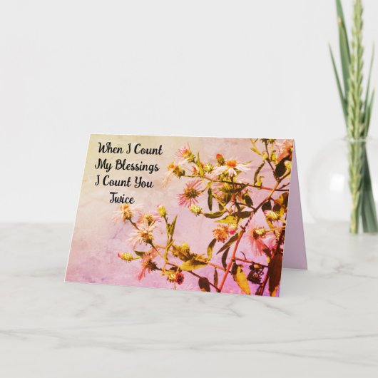 ピンクフローラ誕生日カードfor Mom – パーソナライズ! カード (正面)