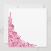 ピンクフローラ誕生日ディナーパーティの招待状 招待状 (裏面)