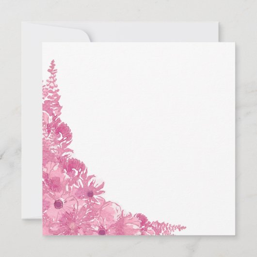 ピンクフローラ誕生日ディナーパーティの招待状 招待状 (裏面)