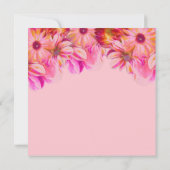 ピンクフローラ誕生日パーティーの招待 招待状 (裏面)