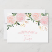 ピンクフローラ誕生日フラットサンキューカード サンキューカード (裏面)