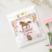 ピンクフローラ誕生日馬の誕生日パーティー フェイバーバッグ (封をした状態)