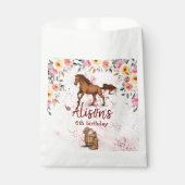 ピンクフローラ誕生日馬の誕生日パーティー フェイバーバッグ (正面)