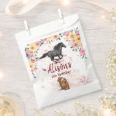 ピンクフローラ誕生日馬の誕生日パーティー フェイバーバッグ (クリップ留めされた状態)