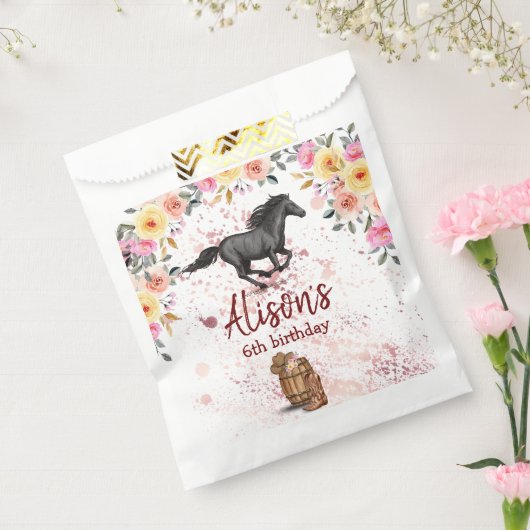 ピンクフローラ誕生日馬の誕生日パーティー フェイバーバッグ (封をした状態)