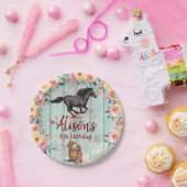 ピンクフローラ誕生日馬の誕生日パーティー ペーパープレート (パーティー)