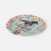 ピンクフローラ誕生日馬の誕生日パーティー ペーパープレート (アングル)