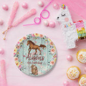 ピンクフローラ誕生日馬の誕生日パーティー ペーパープレート (パーティー)