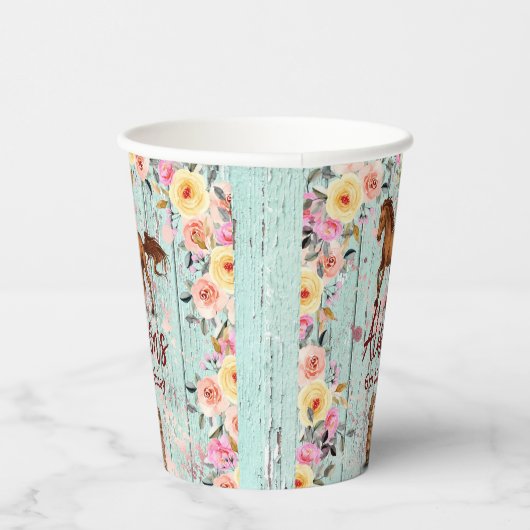 ピンクフローラ誕生日馬の誕生日パーティー 紙コップ (右)