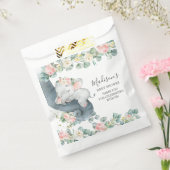 ピンクフローラ象ガールベビーシャワー誕生日 フェイバーバッグ (封をした状態)