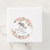 ピンクフローラ象ガールベビーシャワー フェイバータグ (インサイチュ)