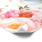 ピンクフローラ象子供部屋アートボホーフローラデコール ポスター (角)