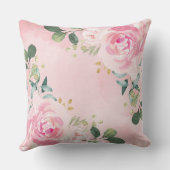 ピンクフローラ象誕生統計ガール子供部屋 クッション (裏面)