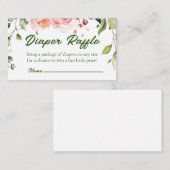 ピンクフローラ赤ちゃんシャワーおむつラッフルカード エンクロージャーカード