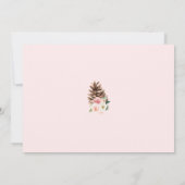 ピンクフローラ赤ちゃんシャワーアドバイスとウィッシュズカード 招待状 (裏面)