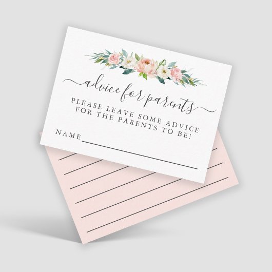 ピンクフローラ赤ちゃんシャワーアドバイスfor Parents エンクロージャーカード