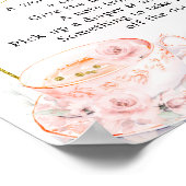 ピンクフローラ赤ちゃんシャワーティーレイトナイトおむつ ポスター (角)