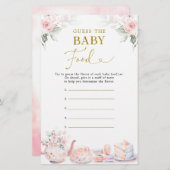 ピンクフローラ赤ちゃんシャワーパーティー推測ベビー食品 (正面/裏面)