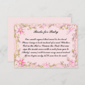 ピンクフローラ赤ちゃんシャワーブックベビーカード 招待状 (正面/裏面)