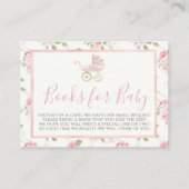 ピンクフローラ赤ちゃんシャワーブックリクエストカード エンクロージャーカード (正面)