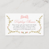 ピンクフローラ赤ちゃんシャワーベビー展示用ブック エンクロージャーカード (裏面)