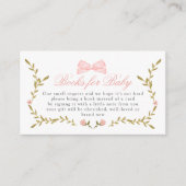 ピンクフローラ赤ちゃんシャワーベビー展示用ブック エンクロージャーカード (正面)