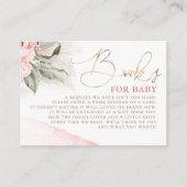 ピンクフローラ赤ちゃんシャワーベビー本 エンクロージャーカード (正面)