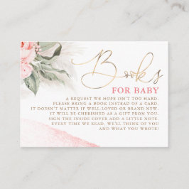 ピンクフローラ赤ちゃんシャワーベビー本 エンクロージャーカード
