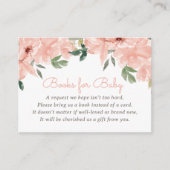 ピンクフローラ赤ちゃんシャワーベビー本 エンクロージャーカード (正面)