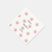 ピンクフローラ赤ちゃんシャワーペチュニアのパターアートンかわいい スタンダードカクテルナプキン (角)