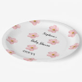 ピンクフローラ赤ちゃんシャワーペチュニアのパターアートンかわいい ペーパープレート (アングル)