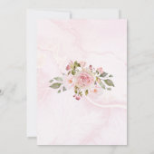 ピンクフローラ赤ちゃんシャワーワードスクランブルゲームカード 招待状 (裏面)