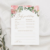 ピンクフローラ赤ちゃんシャワー予測とアドバイス 招待状