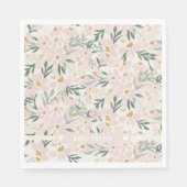 ピンクフローラ赤ちゃんシャワー紙ナプキン名物 スタンダードランチョンナプキン (正面)