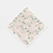 ピンクフローラ赤ちゃんシャワー紙ナプキン名物 スタンダードランチョンナプキン (角)
