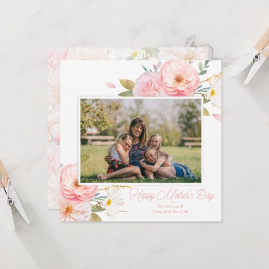 ピンクフローラ追加フォトマザーの日 カード (正面/裏面インサイチュ)