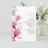 ピンクフローラ追悼式お祝い サンキューカード (スタンド正面)