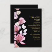 ピンクフローラ追悼式お祝い サンキューカード (正面/裏面)