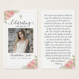 ピンクフローラ追悼式祈りの言葉カード