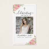 ピンクフローラ追悼式祈りの言葉カード (正面)