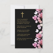 ピンクフローラ追悼式祈りの言葉フォトカード (裏面)