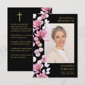 ピンクフローラ追悼式祈りの言葉フォトカード (正面/裏面)